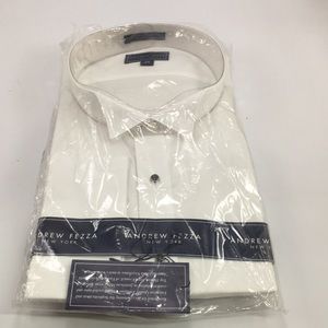 NWT Andrew Fezza White Formal Dress Shirt